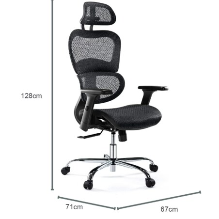 FOTEL ERGONOMICZNY COMFY SIATKA REGULACJA CHROMOWANA PODSTAWA BIUROWY