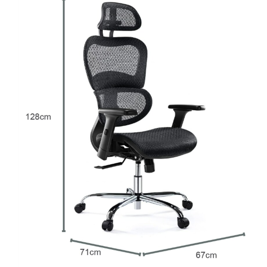 FOTEL ERGONOMICZNY COMFY SIATKA REGULACJA CHROMOWANA PODSTAWA BIUROWY