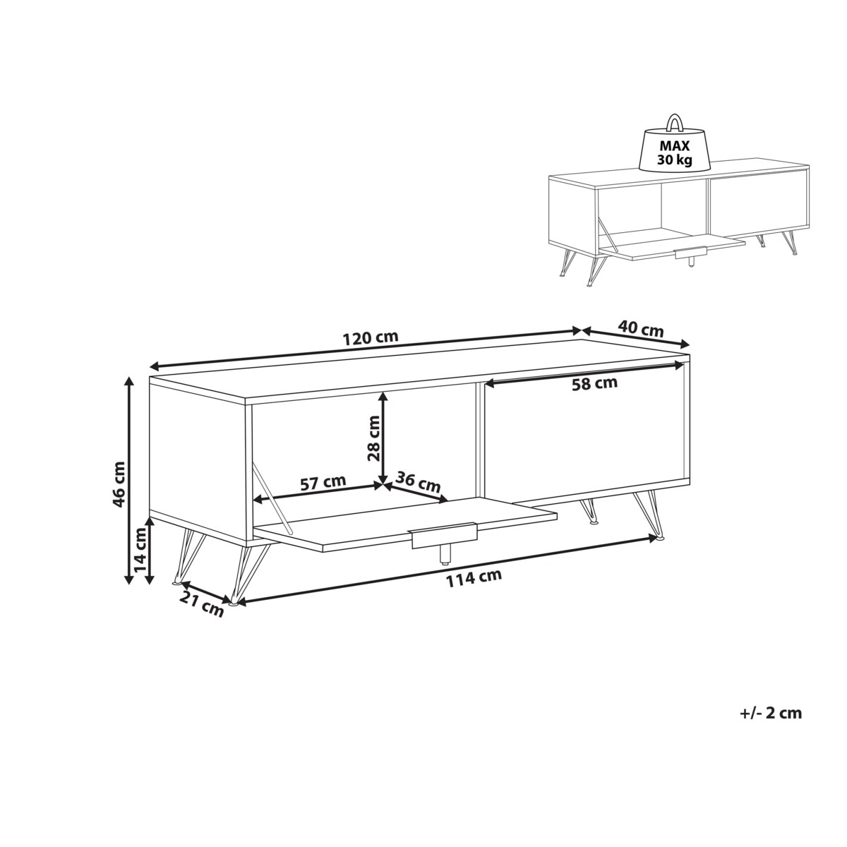 Szafka RTV efekt betonu HALSTON