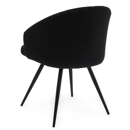 Krzesło tapicerowane obrotowe welurowe do salonu MODENA czarne