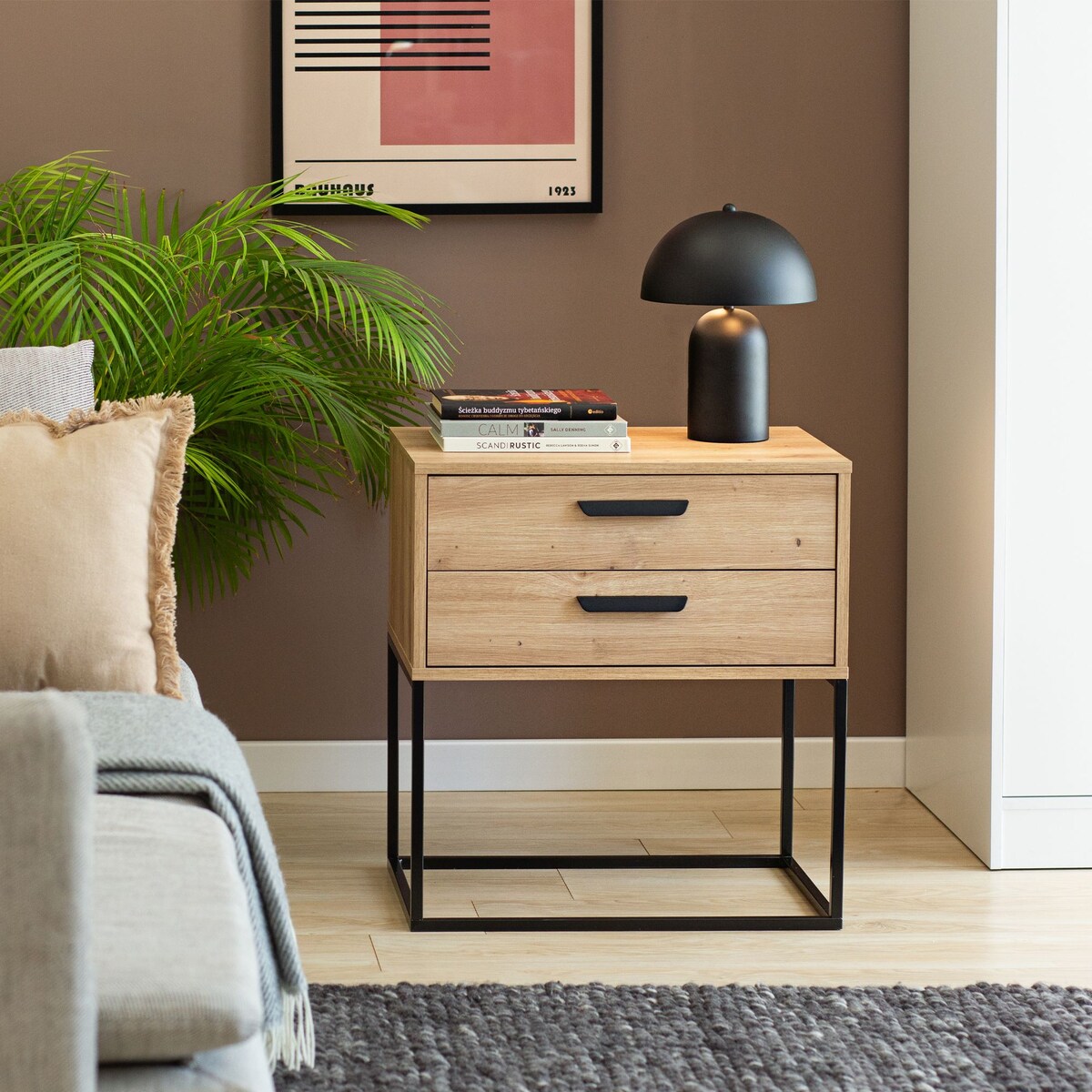 Konsimo RECTUS Zestaw stolików nocnych 2szt.w kolorze dębu artisan