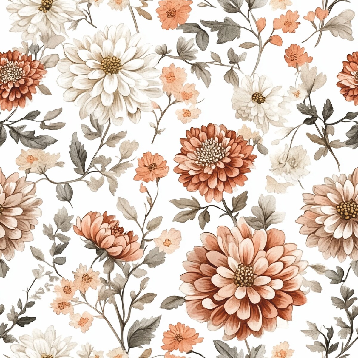 Obrus okrągły FLORAL wzór F43 | dalie - średnica 150 cm