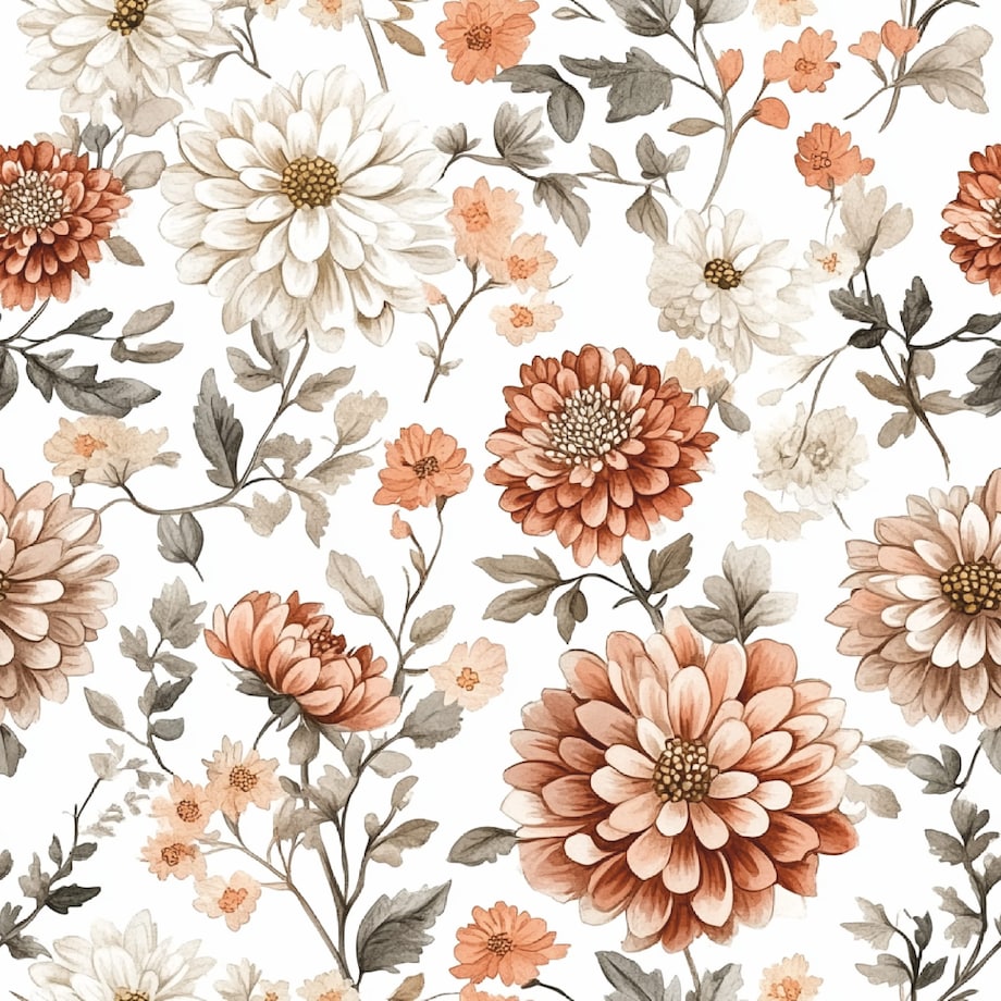 Obrus okrągły FLORAL wzór F43 | dalie - średnica 150 cm