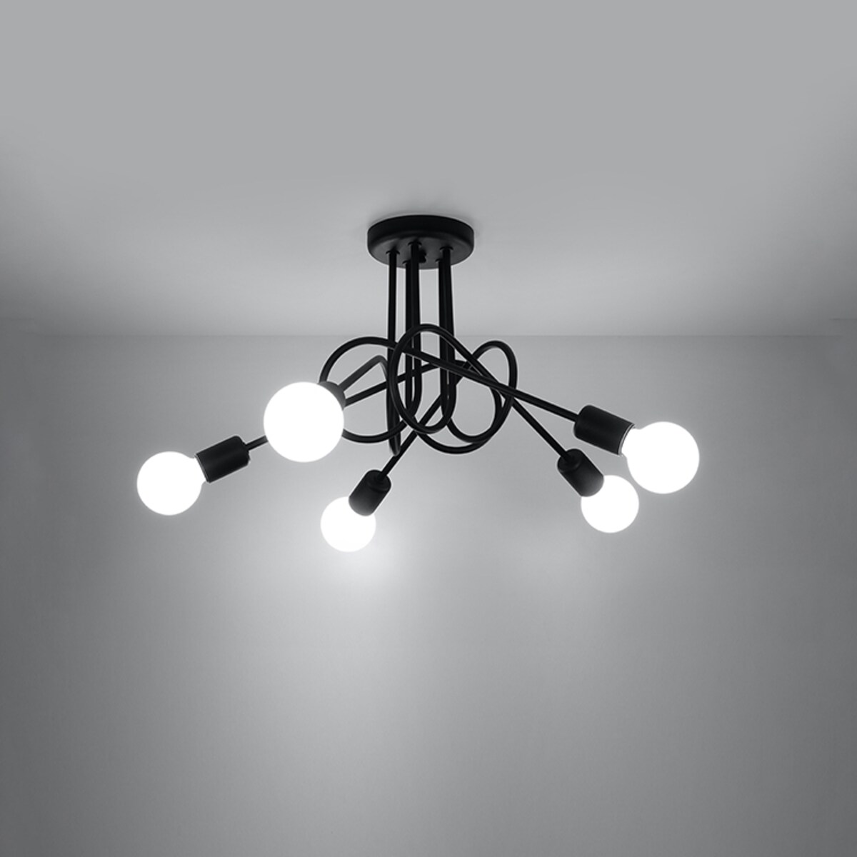 Żyrandol SUPEŁ 5 czarny