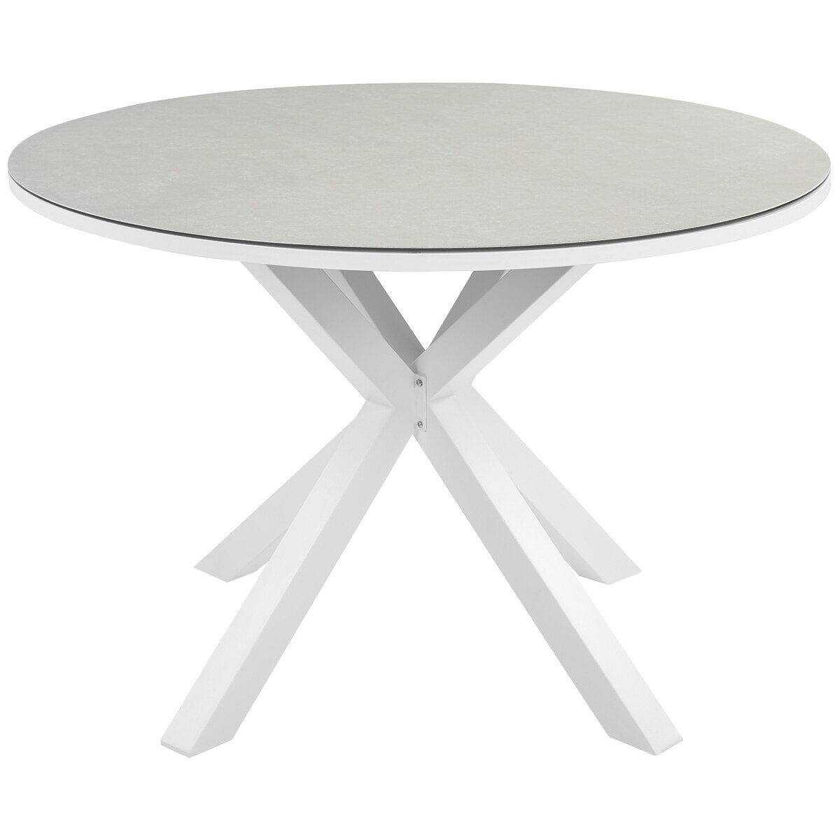 Stół ogrodowy MALETTO 120 cm 120 cm Szkło Beżowoszary