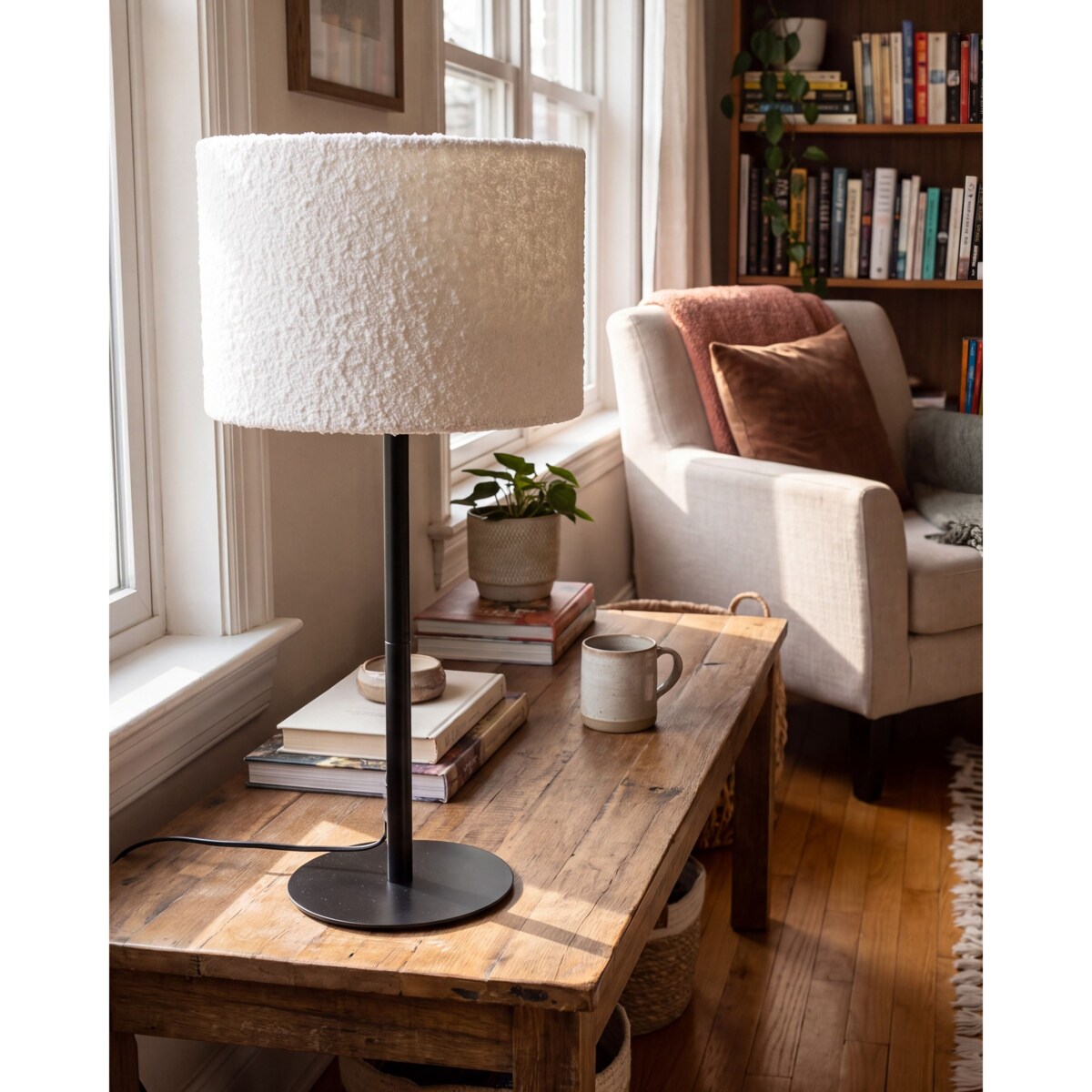 Lampa stołowa VINAZCO Boucle Biały
