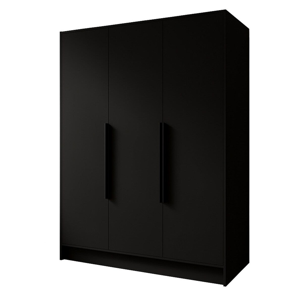 Szafa 150 gładka ORTO bez lustra z czarnymi uchwytami, czarna