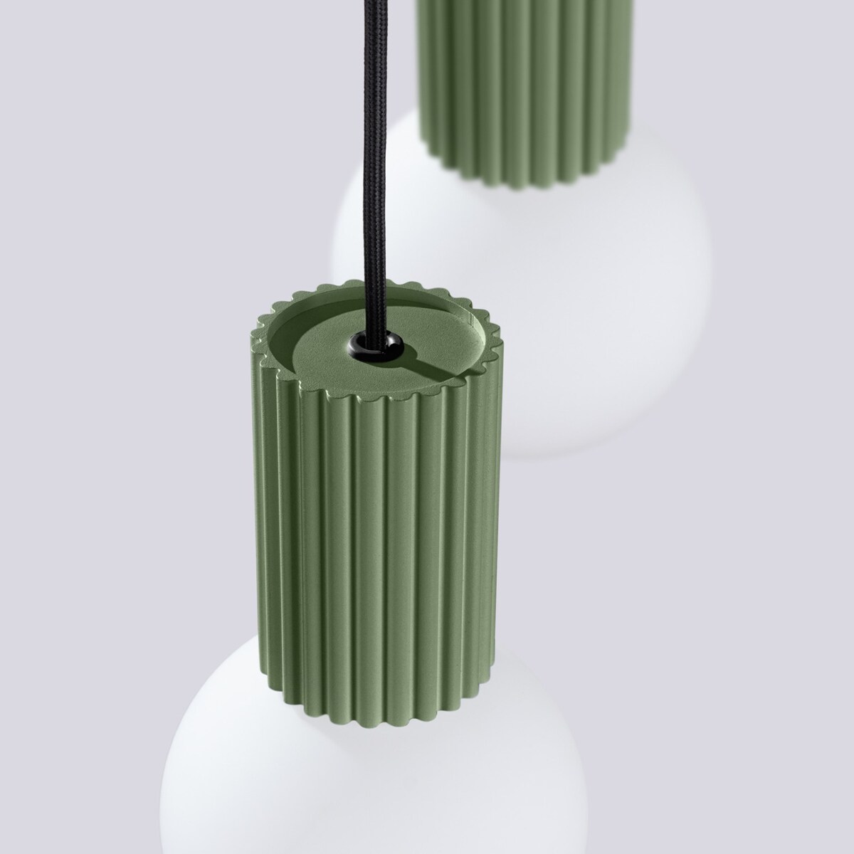 Lampa wisząca HALO 2P zielona oliwka