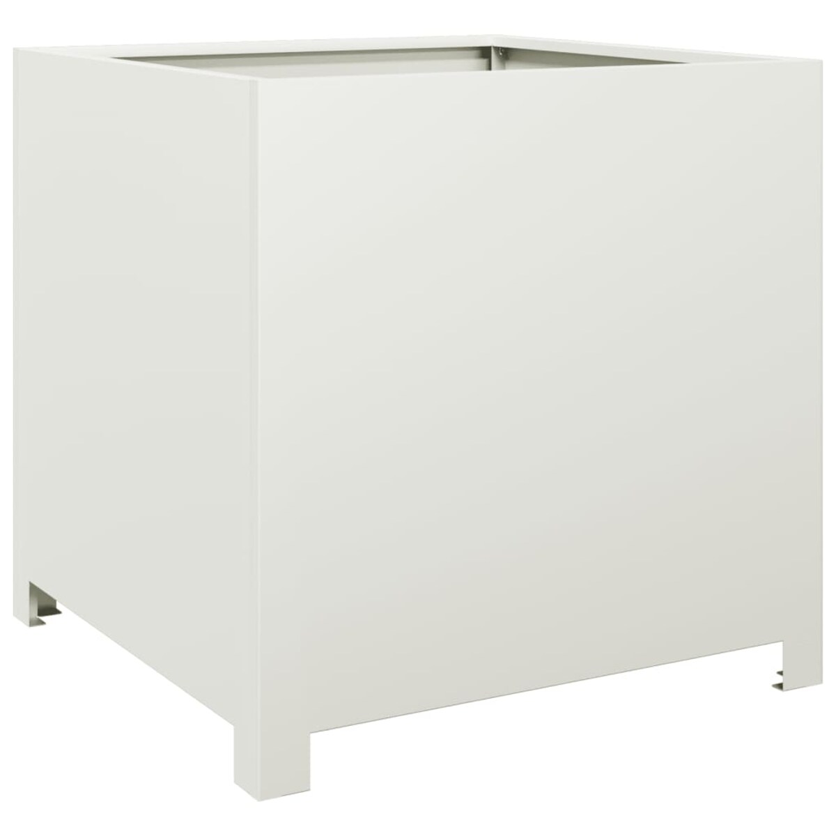 vidaXL Donica ogrodowa, biała, 50x50x50 cm, stalowa