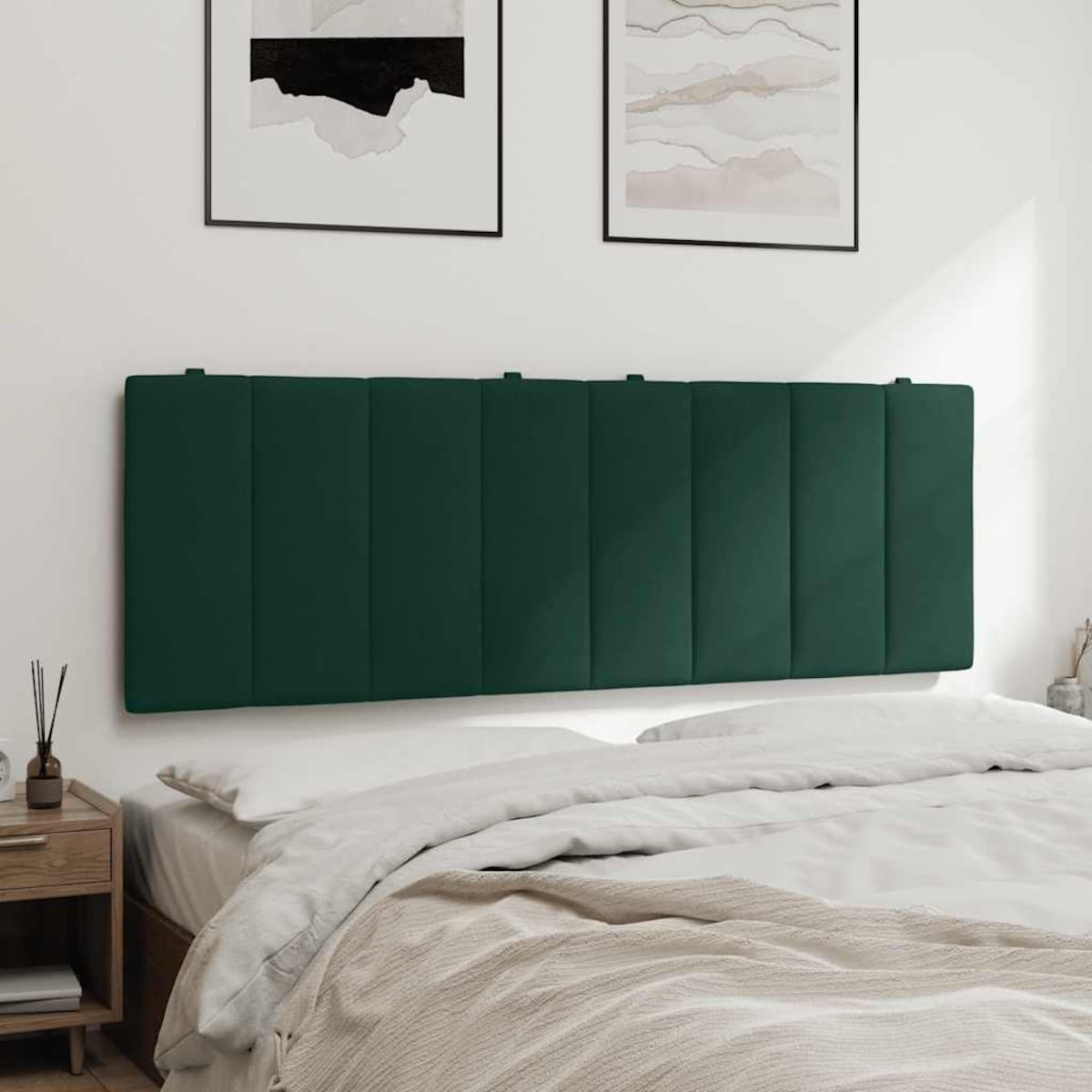 vidaXL Poduszka na wezgłowie, Hanko, ciemnozielona, 120 cm, aksamitna