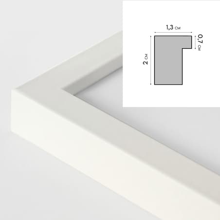 Biała ramka na zdjęcia 50x50 cm wisząca rama MDF z plexi klasyczna ramka kwadratowa