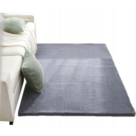 Dywan pluszowy jasnoszary miękki rabbit 160x220 cm