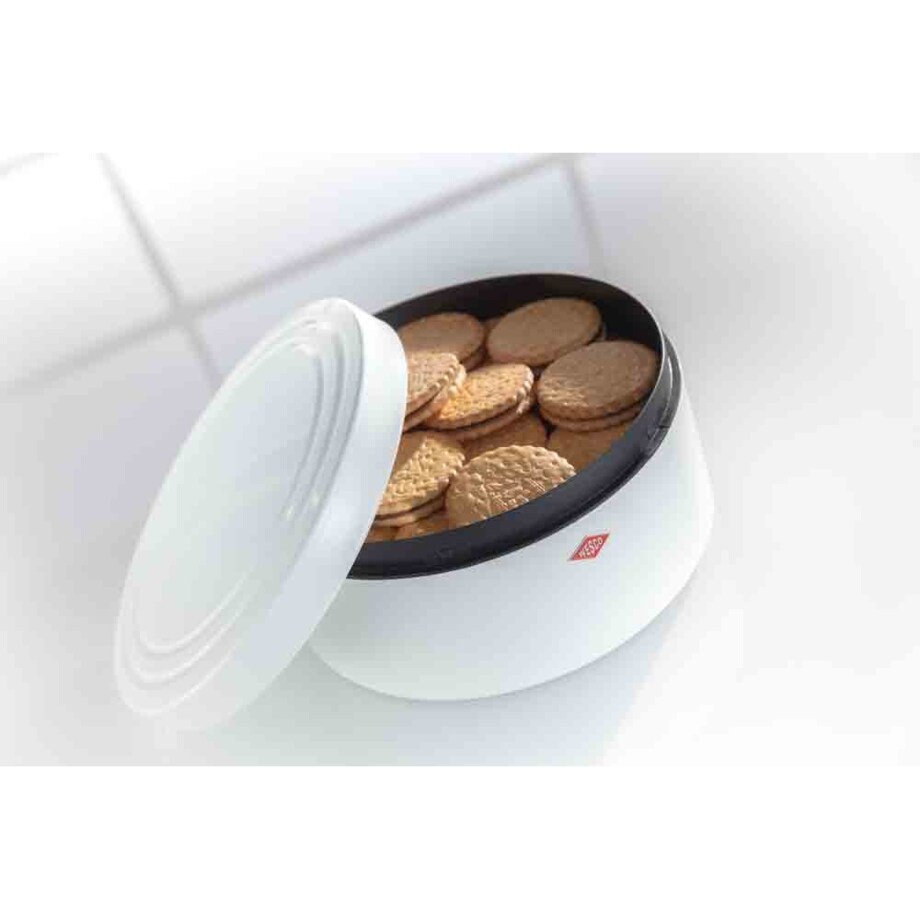 Pojemnik na pieczywo okrągły biały CL