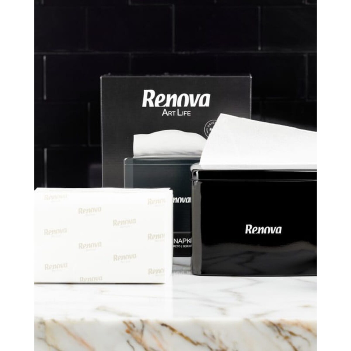 Czarny serwetnik Renova