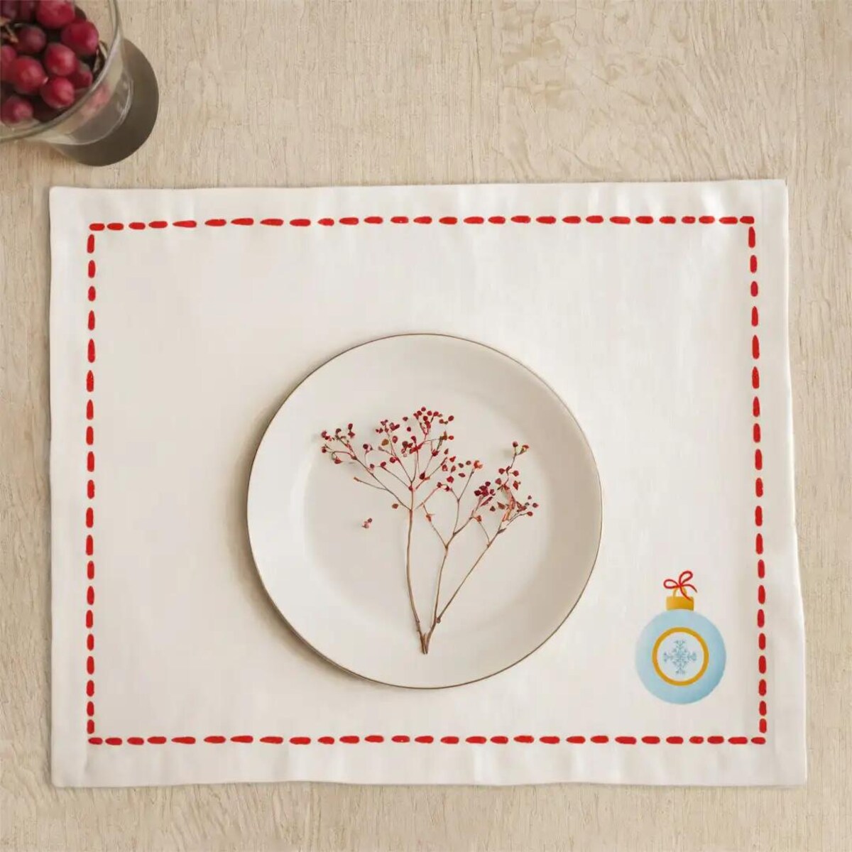 Podkładki świąteczne - Minimalistyczna bombka