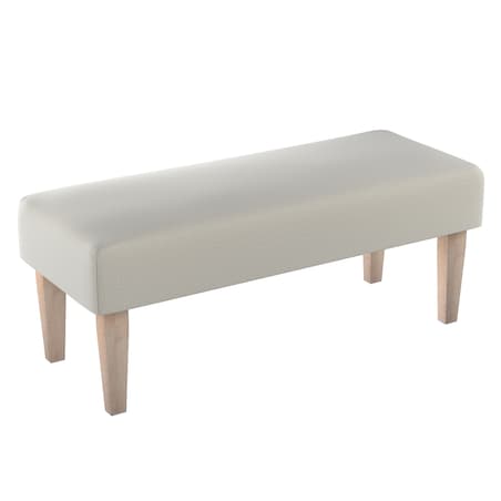 Ławka, jasno szary welwet, 100 x 40 x 40 cm, Ingrid