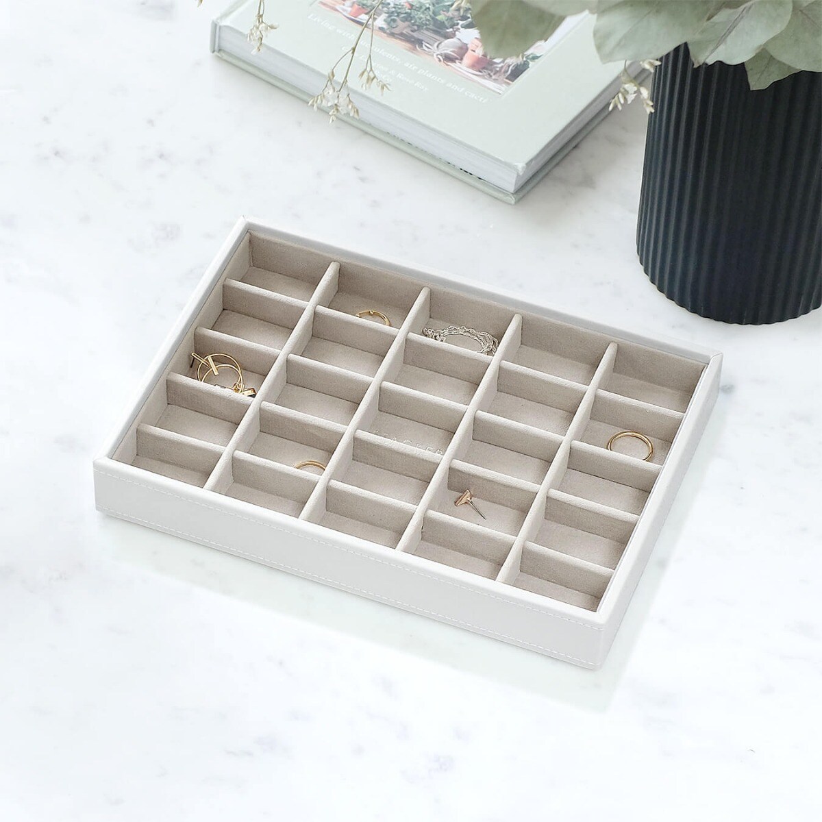 Szkatułka na biżuterię Stackers 25 komorowa classic biała