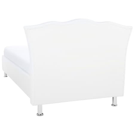 Łóżko z pojemnikiem ekoskóra 90 x 200 cm białe METZ