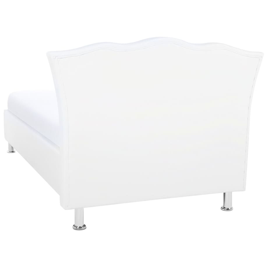 Łóżko z pojemnikiem ekoskóra 90 x 200 cm białe METZ