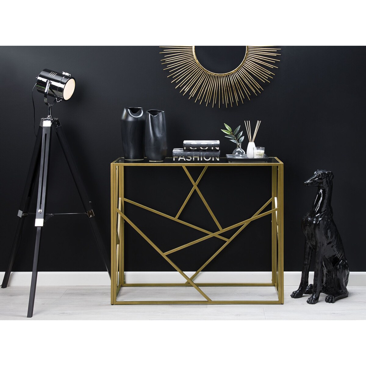 Konsola szklana złota ORLAND