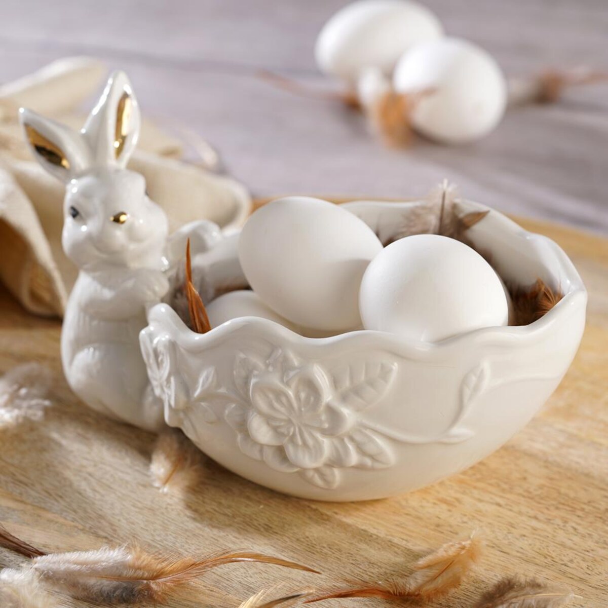 VILLA ITALIA Zajączek wielkanocny z miseczką 22 cm BUNNY