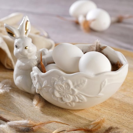 VILLA ITALIA Zajączek wielkanocny z miseczką 22 cm BUNNY
