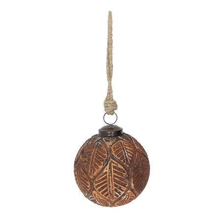Bombka szklana Rustic Leaf I 10 cm boże narodzenie, święta, świąteczne, antyczny brąz-brązowy, 10x10x10 cm
