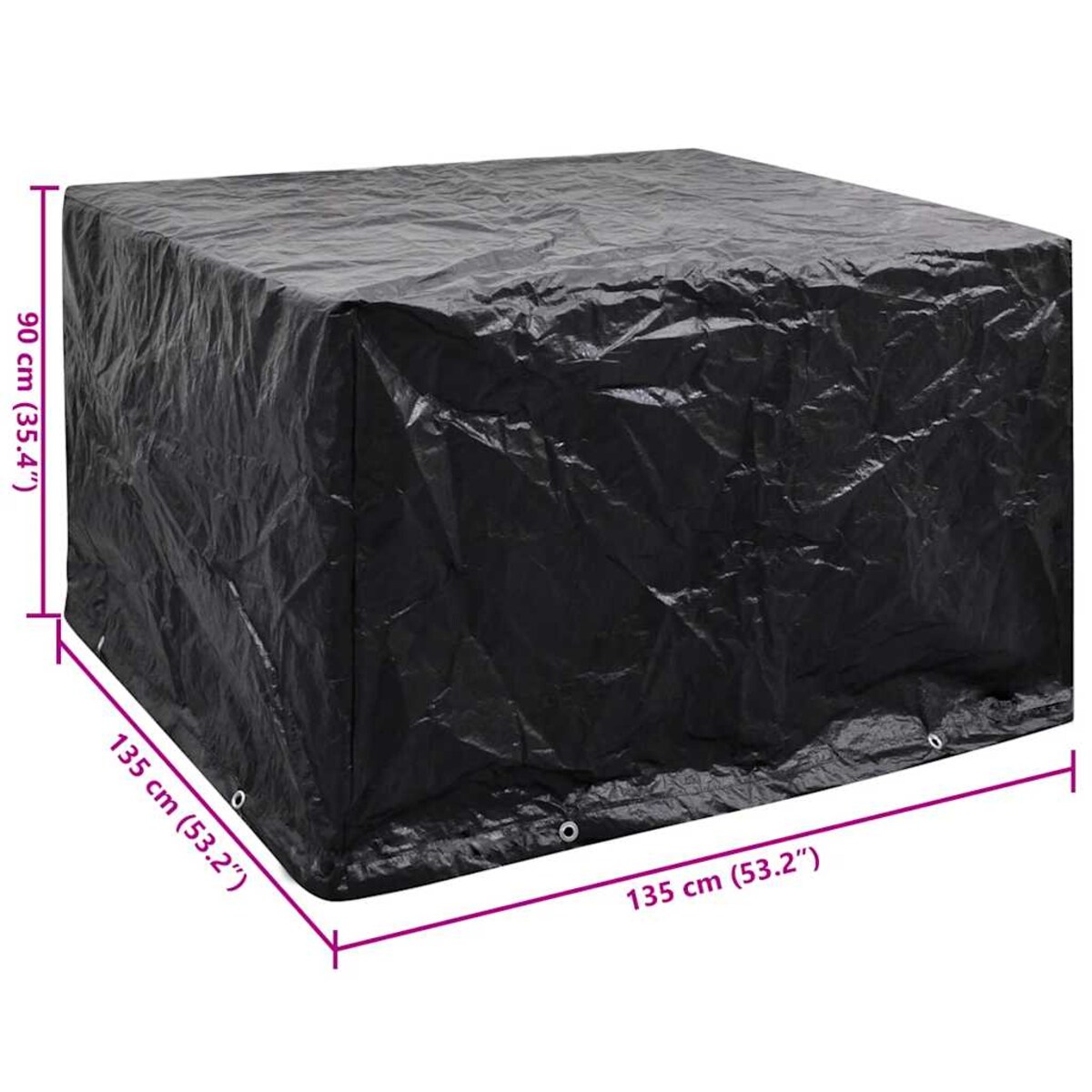 vidaXL Pokrowiec na meble ogrodowe, 8 oczek, 135 x 135 x 90 cm