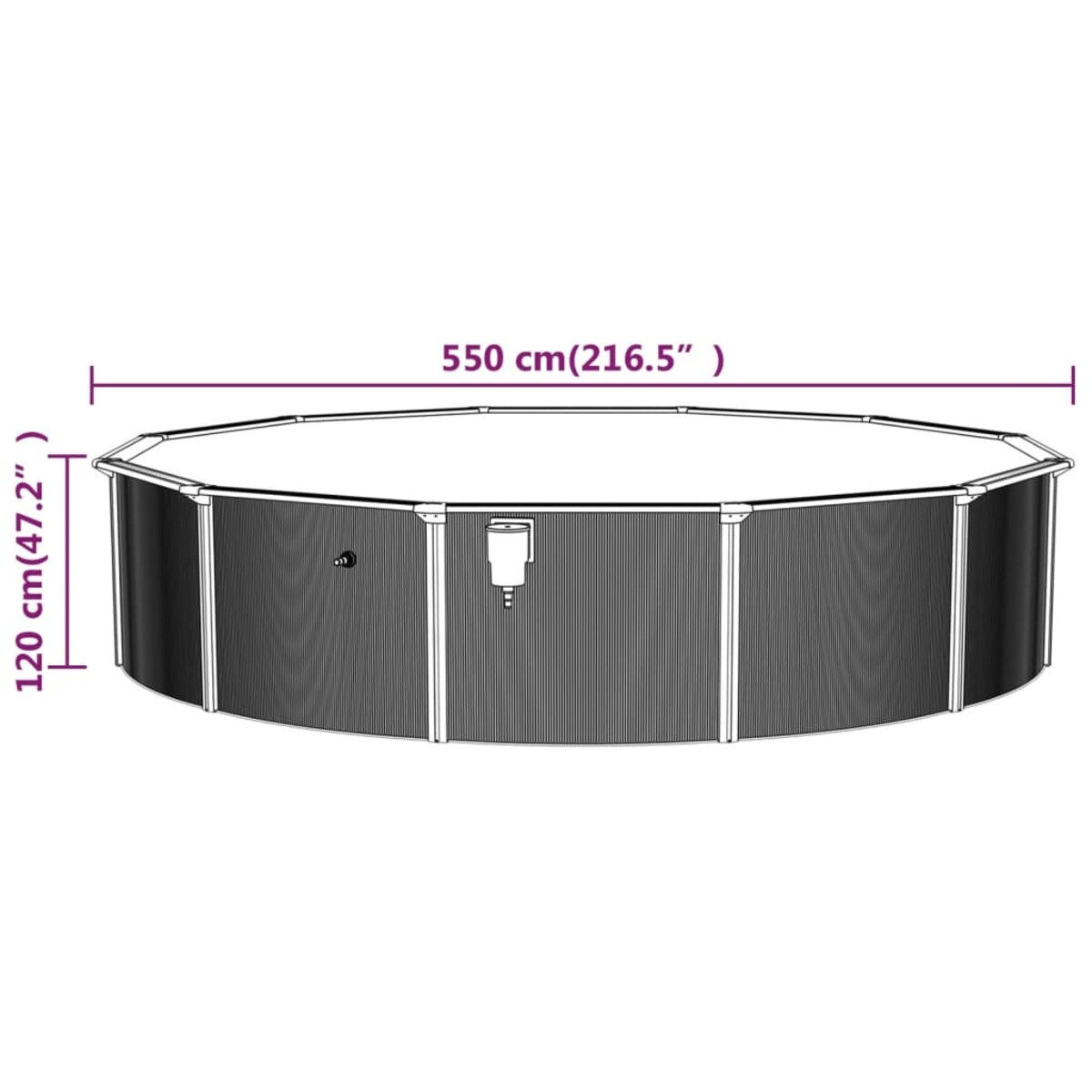 vidaXL Basen z pompą z filtrem piaskowym i drabinką, 550x120 cm