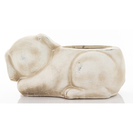 Osłonka ceramiczna 12x22x12,5 cm PIESEK mały szary