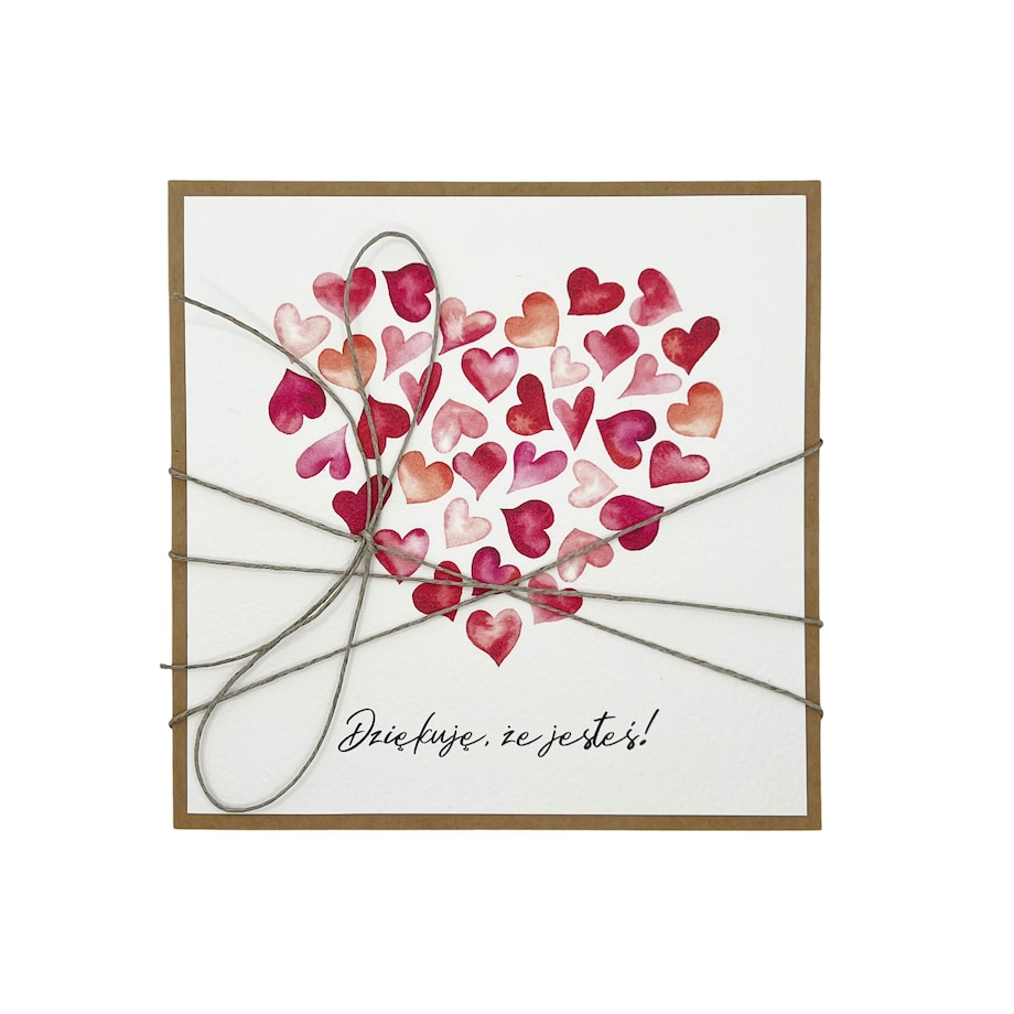 Wyjątkowa kartka na walentynki - dziękuję, że jesteś