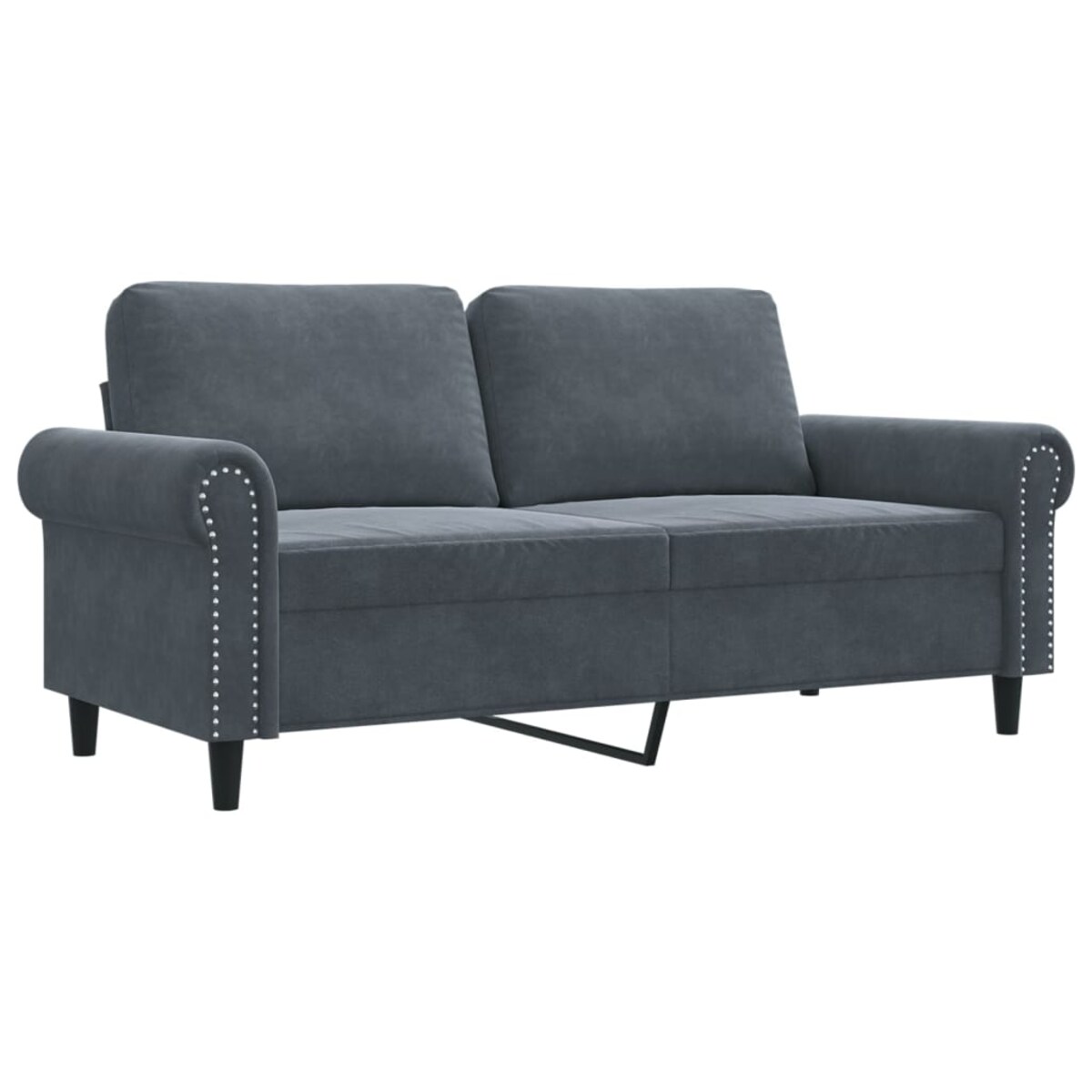 vidaXL Sofa 2-osobowa, ciemnoszary, 140 cm, tapicerowana aksamitem