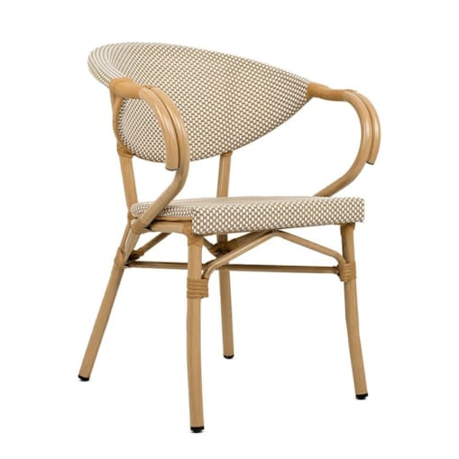 Krzesło CAFE BISTRO PARIS ARM jasnobrązowe rattan