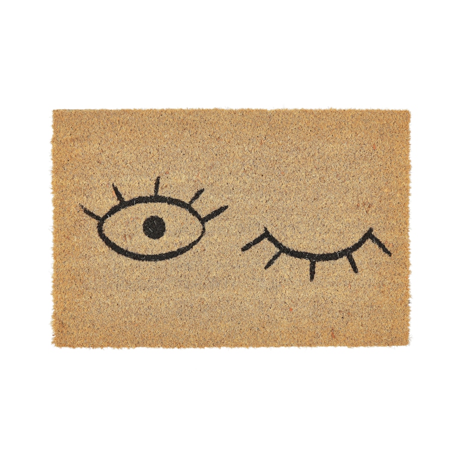 Wycieraczka kokosowa motyw oczu 40 x 60 cm naturalna TAPULAO