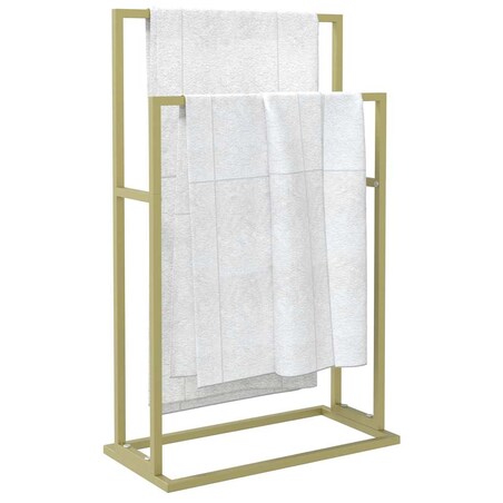 vidaXL Wolnostojący wieszak na ręczniki, złoty, 48x24x78,5 cm, żelazny
