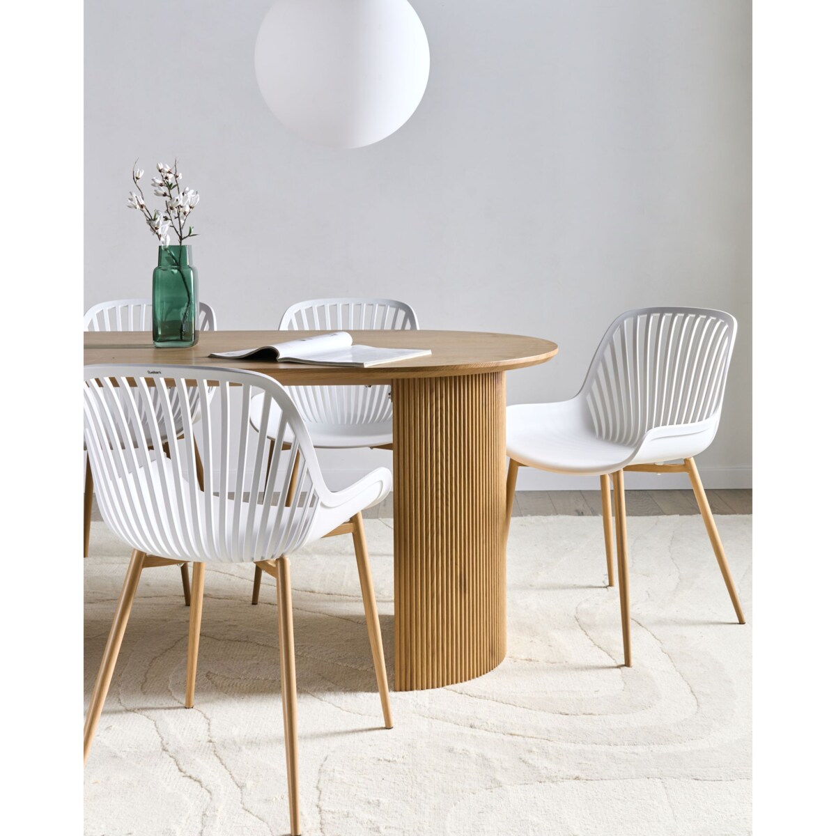 Zestaw 4 krzeseł do jadalni KLEVE Biały