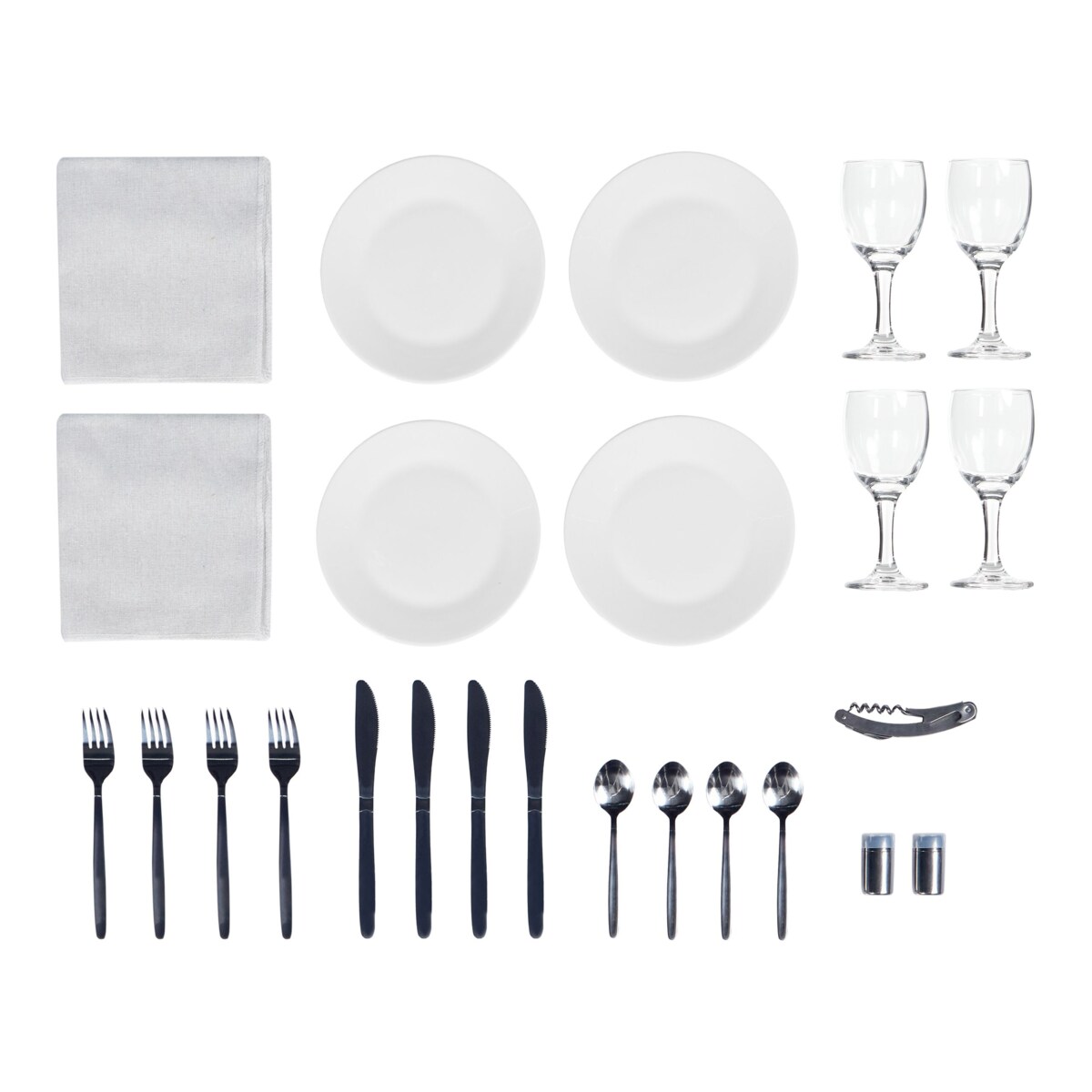 Kosz piknikowy GROSEILLE Plecionka Szary