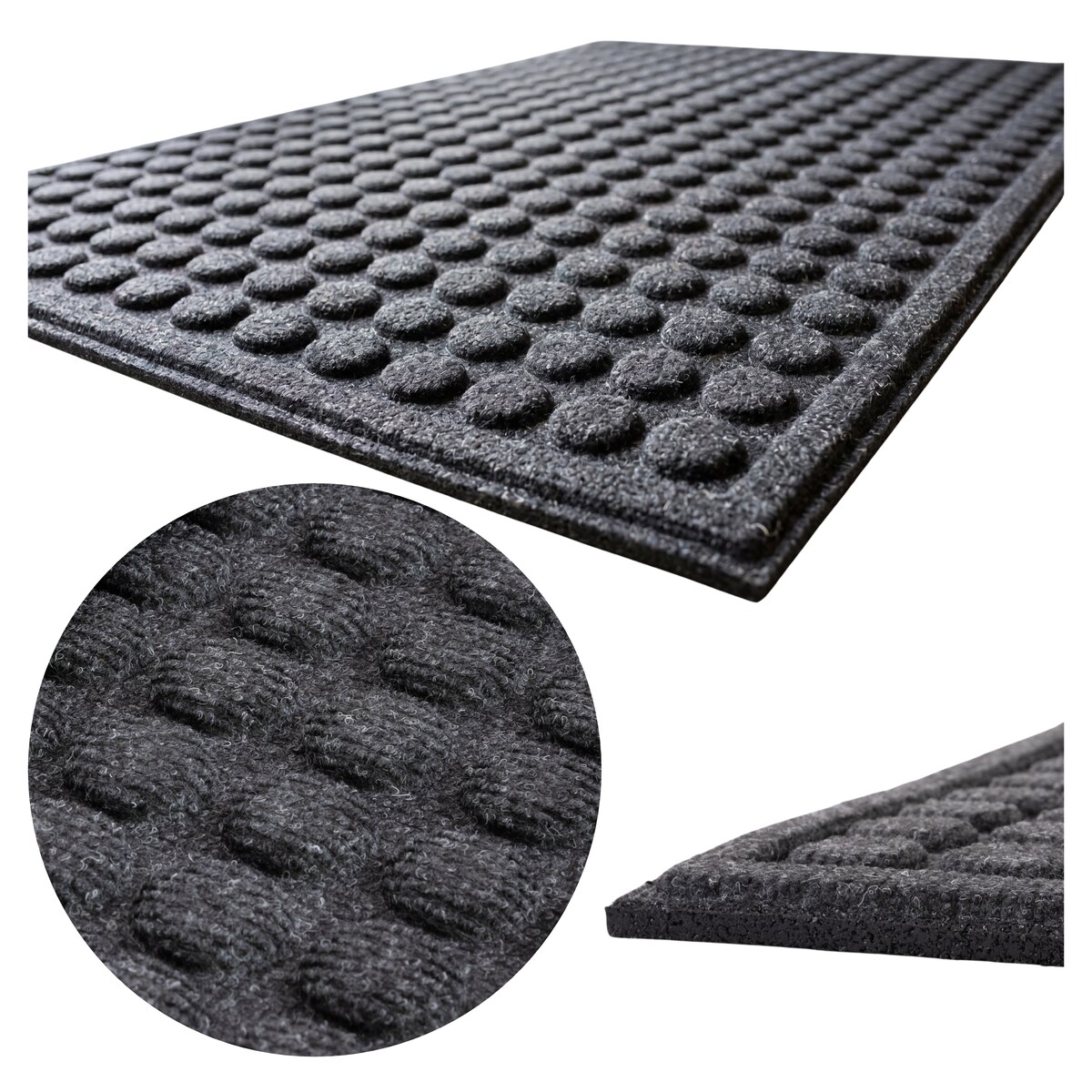 Wycieraczka 50x80cm Contours Rounds Ciemno Szara wewnętrzna, zewnętrzna