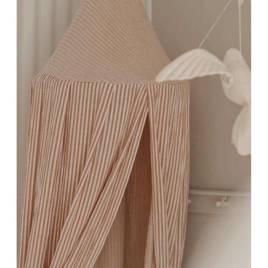 Beige Stripes – baldachim muślinowy