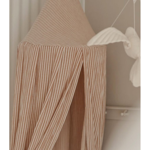 Beige Stripes – baldachim muślinowy