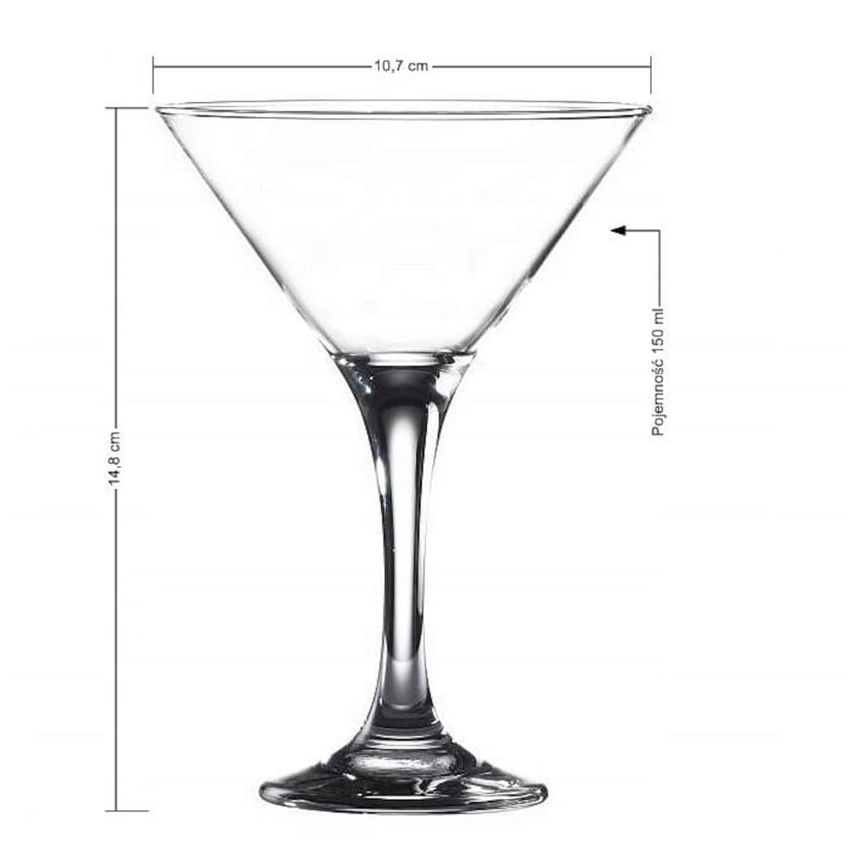 Zestaw Kieliszków do Drinków martini Szampana Koktajlu 150 ml 6 sztuk