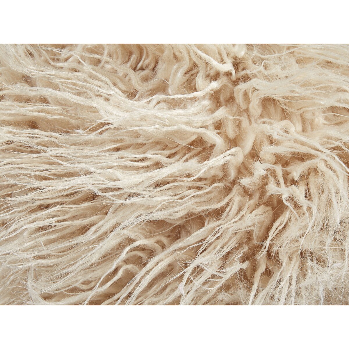 Puf futrzany 50 x 50 x 30 cm jasnobeżowy TUKKI