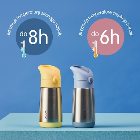 Butelka termiczna dla dzieci ze słomką 350 ml Lemon Twist b.box