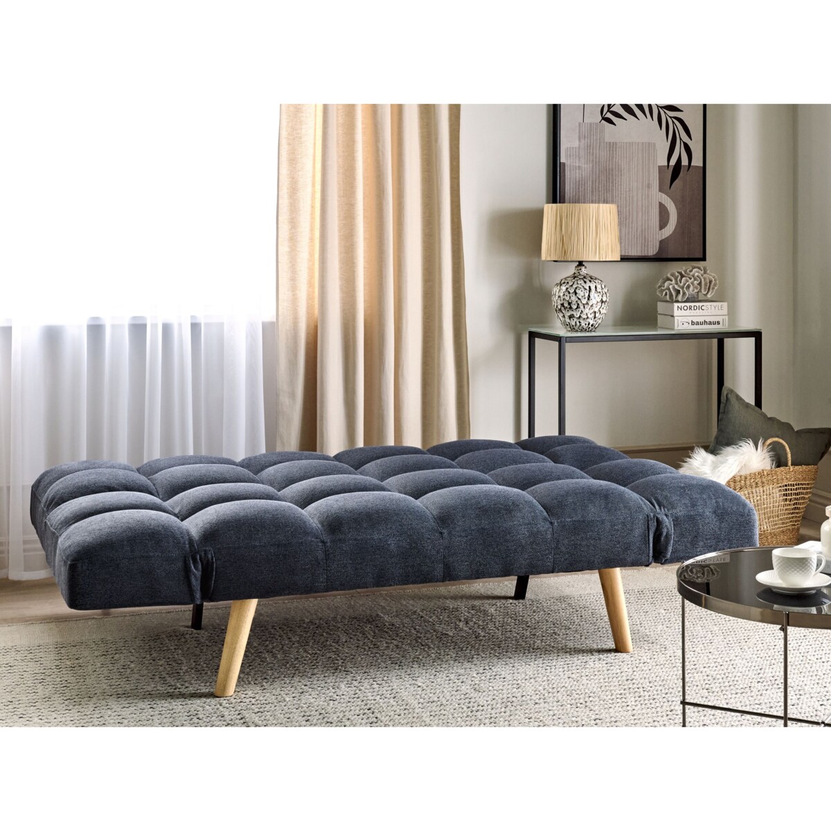 Sofa rozkładana granatowa INGARO