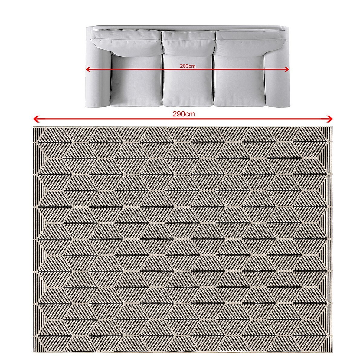 Dywan Cottage black/beige 200x290cm, 200 x 290 cm