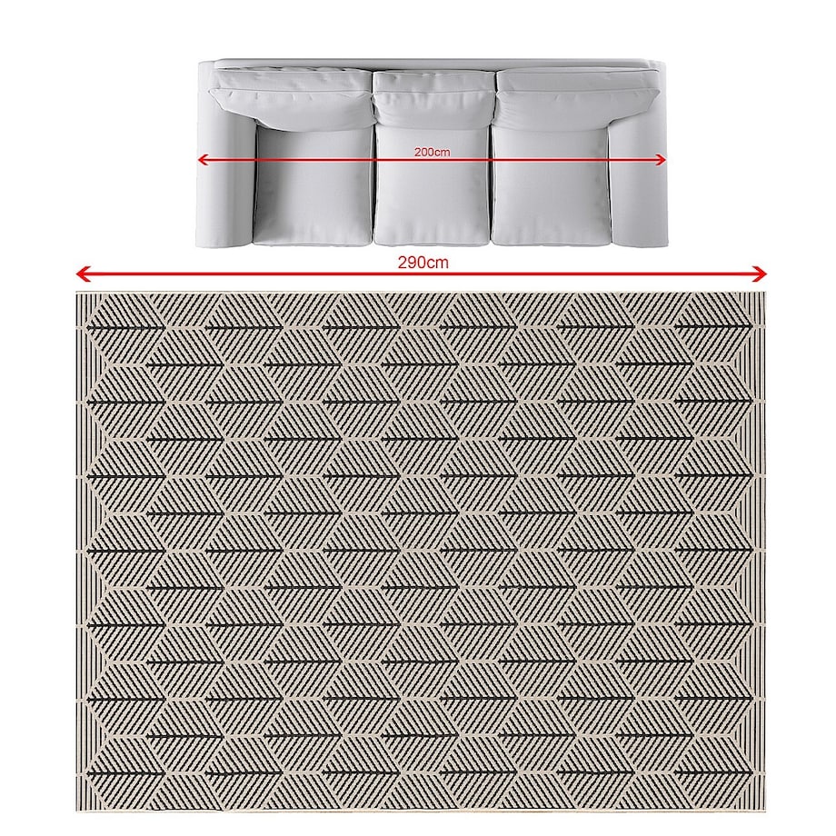 Dywan Cottage black/beige 200x290cm, 200 x 290 cm