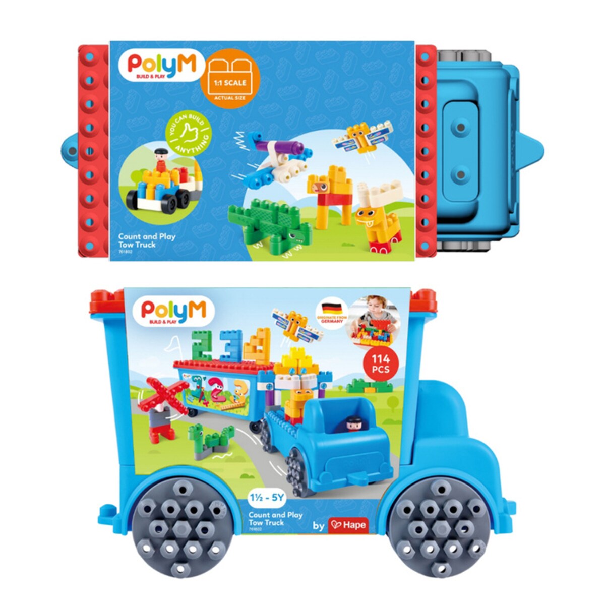 Miękkie Klocki Konstrukcyjne w Aucie Licz i Baw Się - Laweta 114 el. 18m+ PolyM