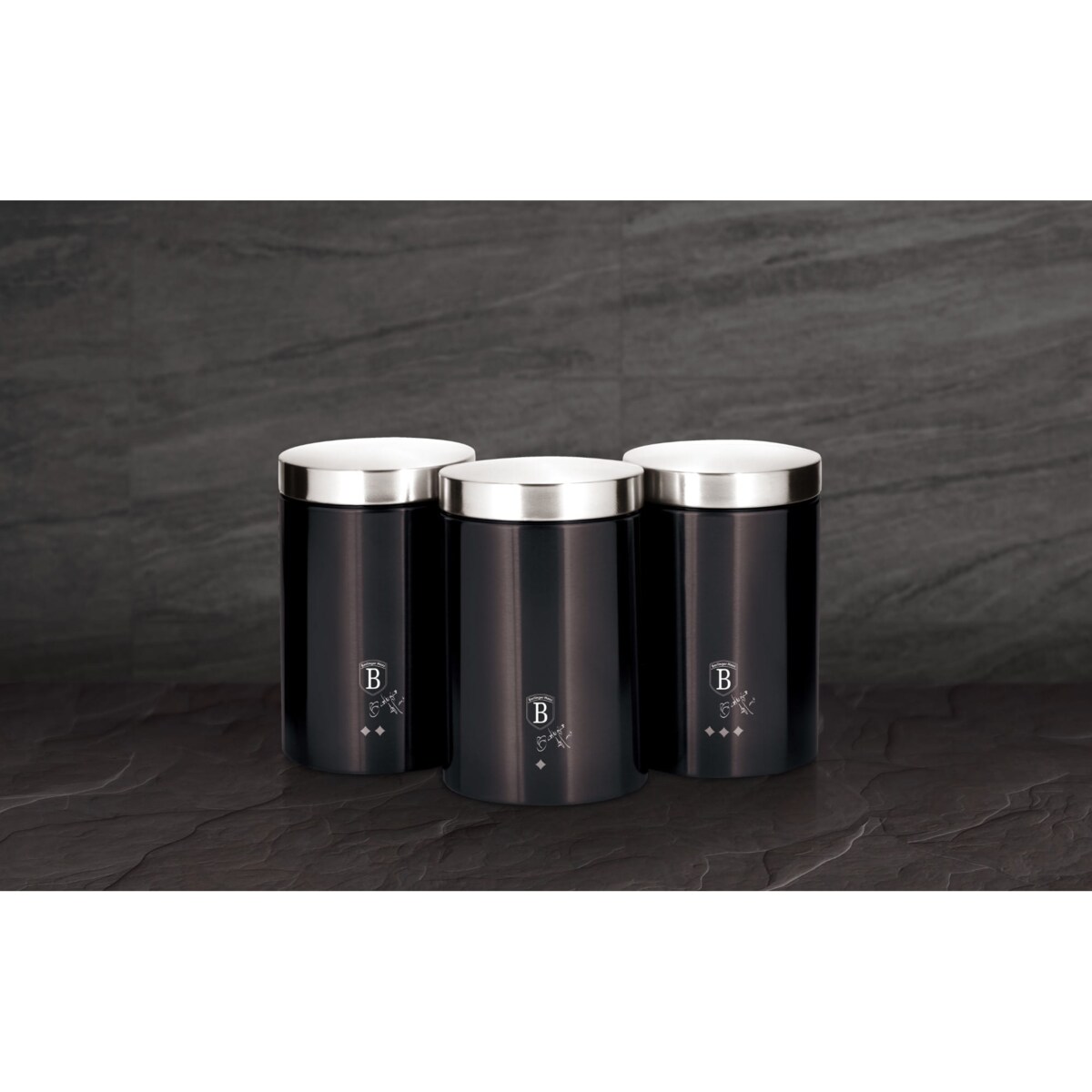 Pojemniki na żywność Zestaw BerlingerHaus BH-6718 Ciemny szary