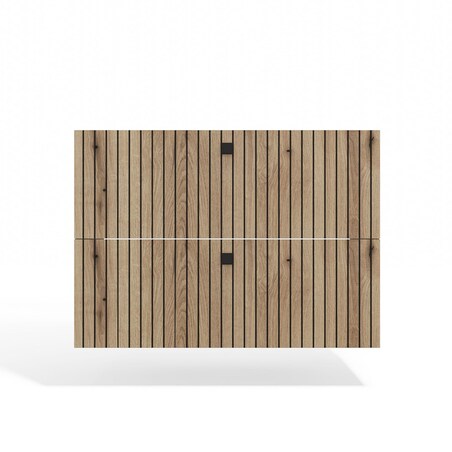 SZAFKA POD UMYWALKĘ TIGO 80 2S DĄB EVOKE 2 SZUFLADY RYFLOWANY FRONT WISZĄCA