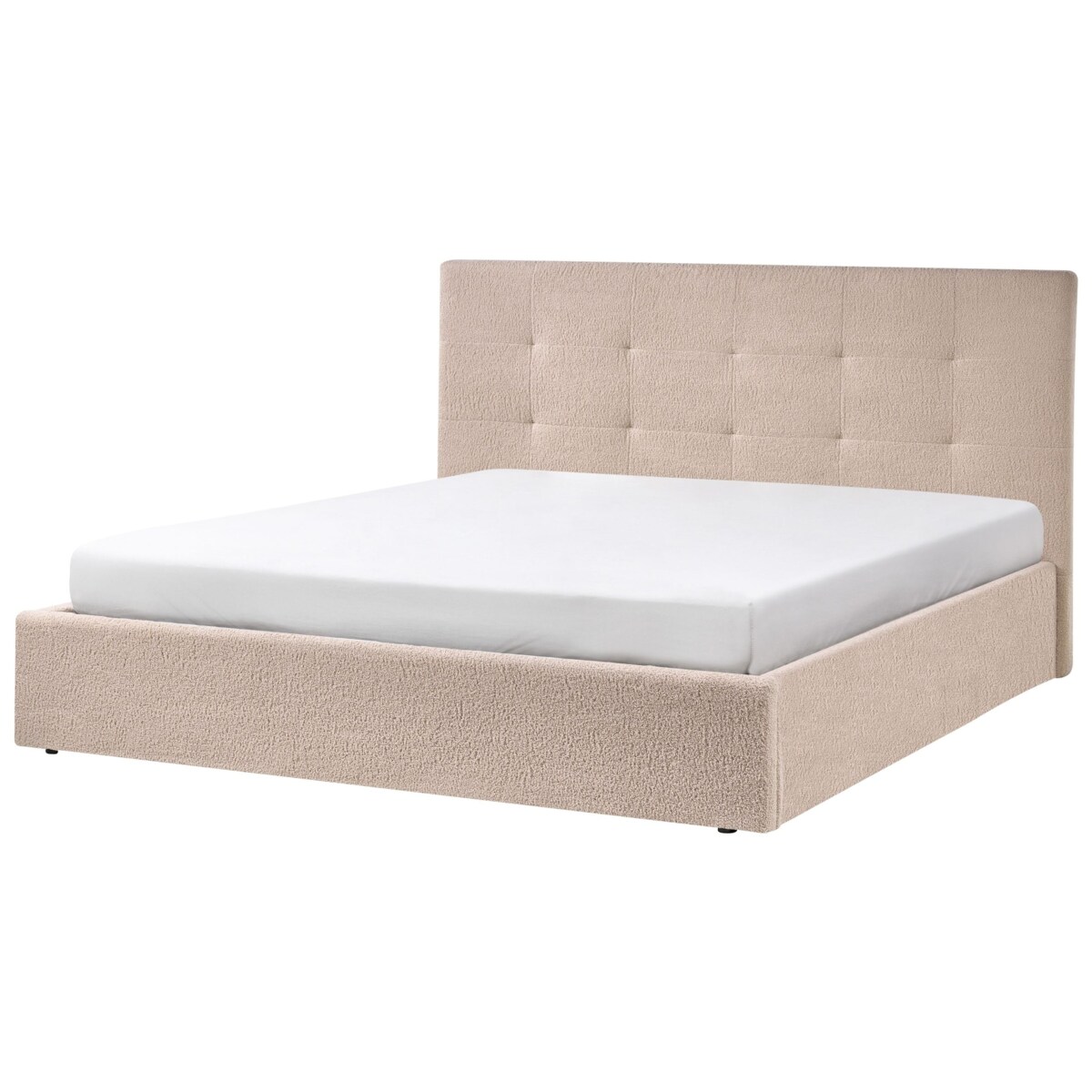 Łóżko z pojemnikiem Boucle LORIENT 180 x 200 cm Beżowy
